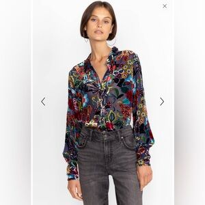 Johnny Was MINTO BURNOUT YRENE BLOUSE, size small